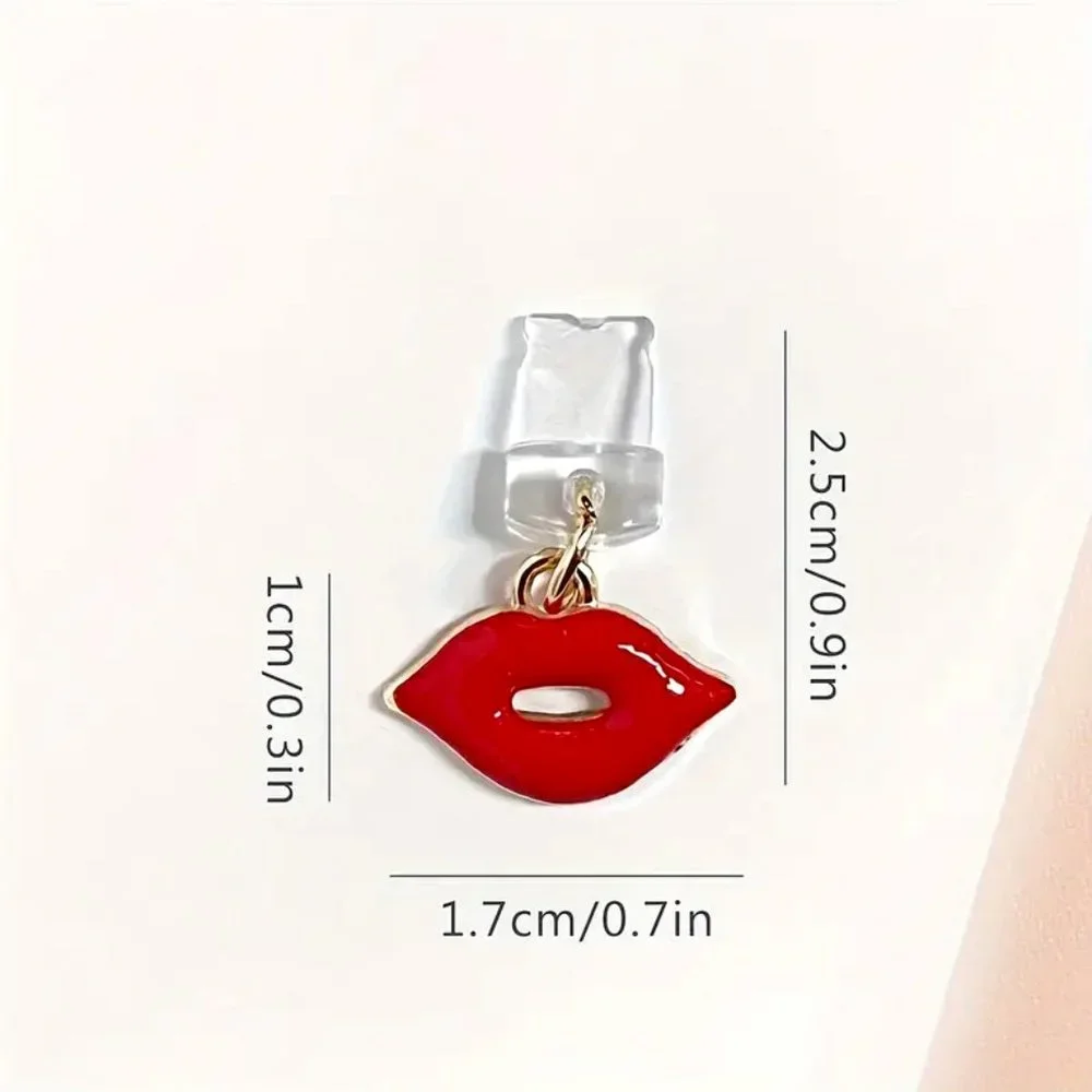 Sexy Cute Red Lips Apple iPhone • Dust Plug